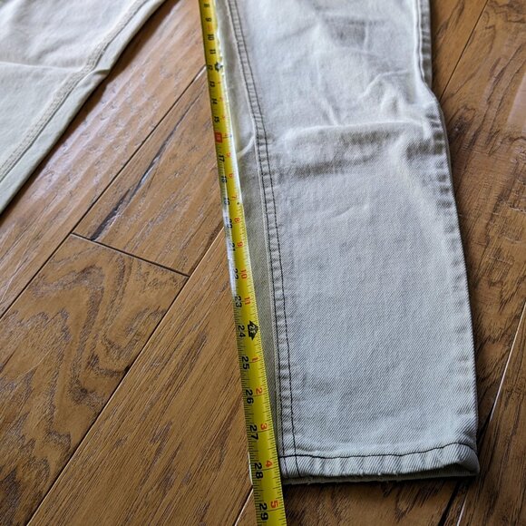 Lee Vintage 100% Cotton Women Mom Jeans High Rise Ivory Beige White 6 8 Petite - Picture 8 of 9